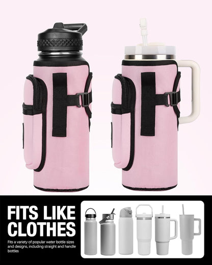 Universal Water Bottle Holder with Strap & Phone Pocket
