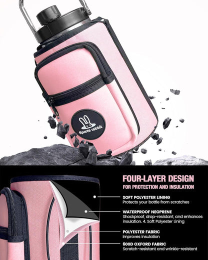Universal Water Bottle Holder with Strap & Phone Pocket