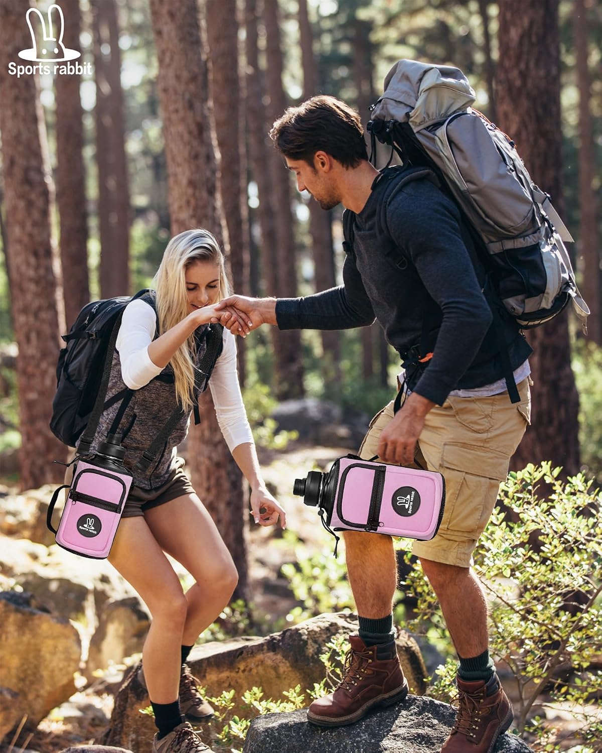 Universal Water Bottle Holder with Strap & Phone Pocket