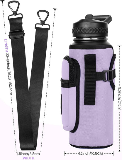 Universal Water Bottle Holder with Strap & Phone Pocket