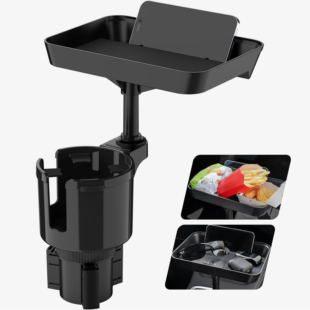 Car Cup Holder Tray, 9.5" Car Food Tray Table for Eating