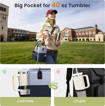 Insulated Lunch Box for Women,Large Adult Lunch Cooler Bag Women | Wide Opening Leakproof Cooler Bag with Cup Holder,Lunch Teacher Tote Bag for Work,Picnic,Beach,Family,College,Gift,13L - Colors A