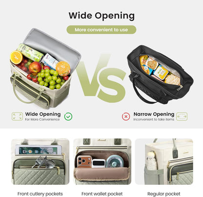 Insulated Lunch Box for Women,Large Adult Lunch Cooler Bag Women | Wide Opening Leakproof Cooler Bag with Cup Holder,Lunch Teacher Tote Bag for Work,Picnic,Beach,Family,College,Gift,13L - Colors A