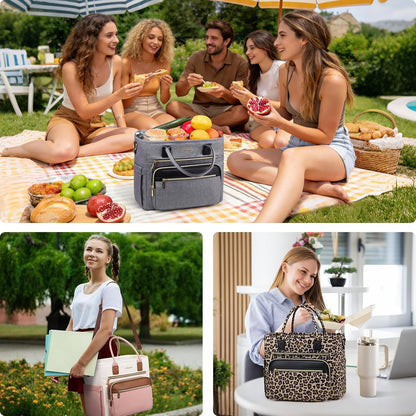 Insulated Lunch Box for Women,Large Adult Lunch Cooler Bag Women | Wide Opening Leakproof Cooler Bag with Cup Holder,Lunch Teacher Tote Bag for Work,Picnic,Beach,Family,College,Gift,13L - Colors A