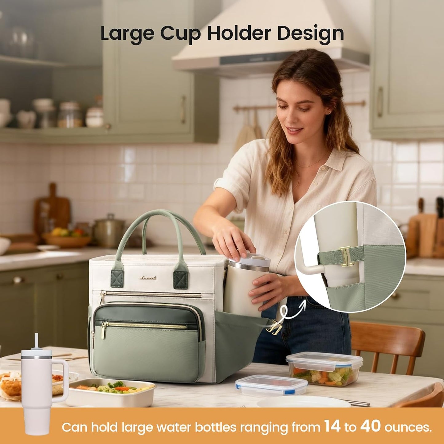 Insulated Lunch Box for Women,Large Adult Lunch Cooler Bag Women | Wide Opening Leakproof Cooler Bag with Cup Holder,Lunch Teacher Tote Bag for Work,Picnic,Beach,Family,College,Gift,13L - Colors A