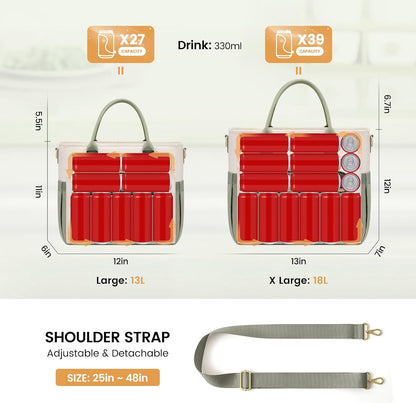 Insulated Lunch Box for Women,Large Adult Lunch Cooler Bag Women | Wide Opening Leakproof Cooler Bag with Cup Holder,Lunch Teacher Tote Bag for Work,Picnic,Beach,Family,College,Gift,13L - Colors A