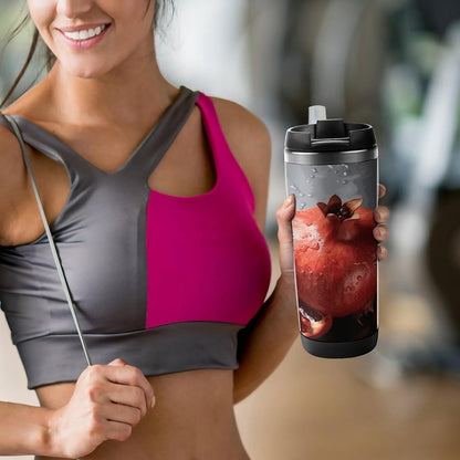 Pomegranate Travel Mugs Reusable Leak-Proof Car Cup Stainless Steel Inner Liner Tumbler Fashion Double-Layer Insulated Coffee Mug for Camping Office Vehicles