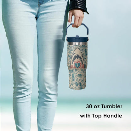 30 oz Peacock Blue Flip Straw Tumbler with Top Handle for Peacock Blue Lover Resuable Vacuum Insulated Flip Top Water bottle for Home Office Car