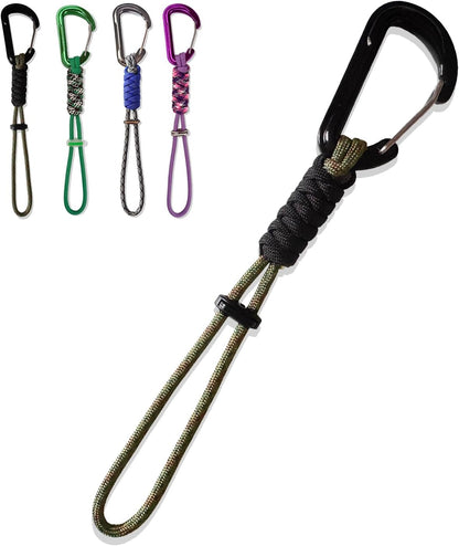 Paracord Keychain - Triangle/D-Shaped Carabiner Clip with Lanyard for Hanging Water Bottle, Key, Backpacks and More