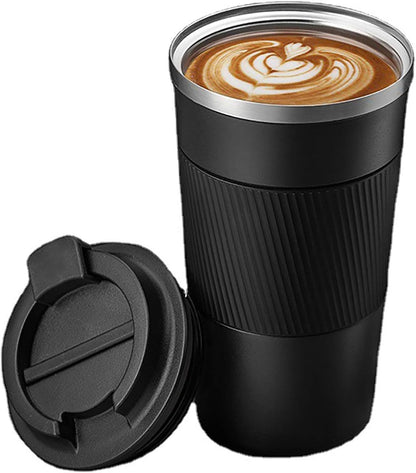 17oz Stainless Steel Vacuum Insulated Coffee Travel Mug for Ice Drink & Hot Beverage, Double Wall Travel Tumbler Cups with Spill Proof Lid for Men and Women (GREEN)