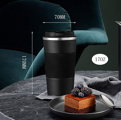 17oz Stainless Steel Vacuum Insulated Coffee Travel Mug for Ice Drink & Hot Beverage, Double Wall Travel Tumbler Cups with Spill Proof Lid for Men and Women (GREEN)