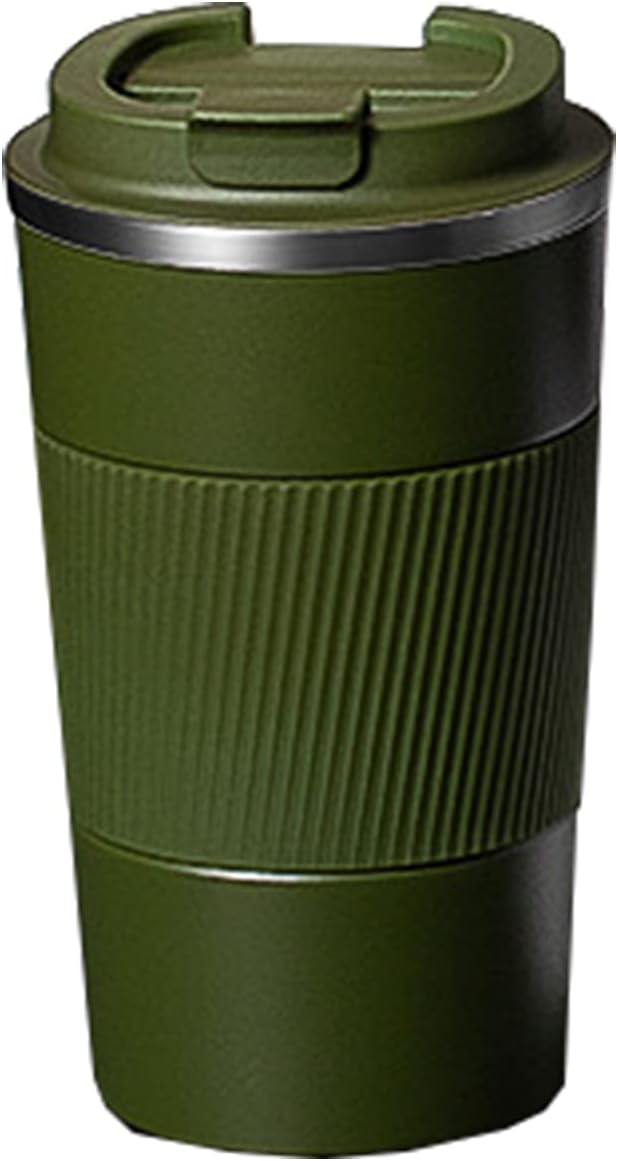 17oz Stainless Steel Vacuum Insulated Coffee Travel Mug for Ice Drink & Hot Beverage, Double Wall Travel Tumbler Cups with Spill Proof Lid for Men and Women (GREEN)