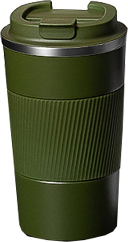 17oz Stainless Steel Vacuum Insulated Coffee Travel Mug for Ice Drink & Hot Beverage, Double Wall Travel Tumbler Cups with Spill Proof Lid for Men and Women (GREEN)