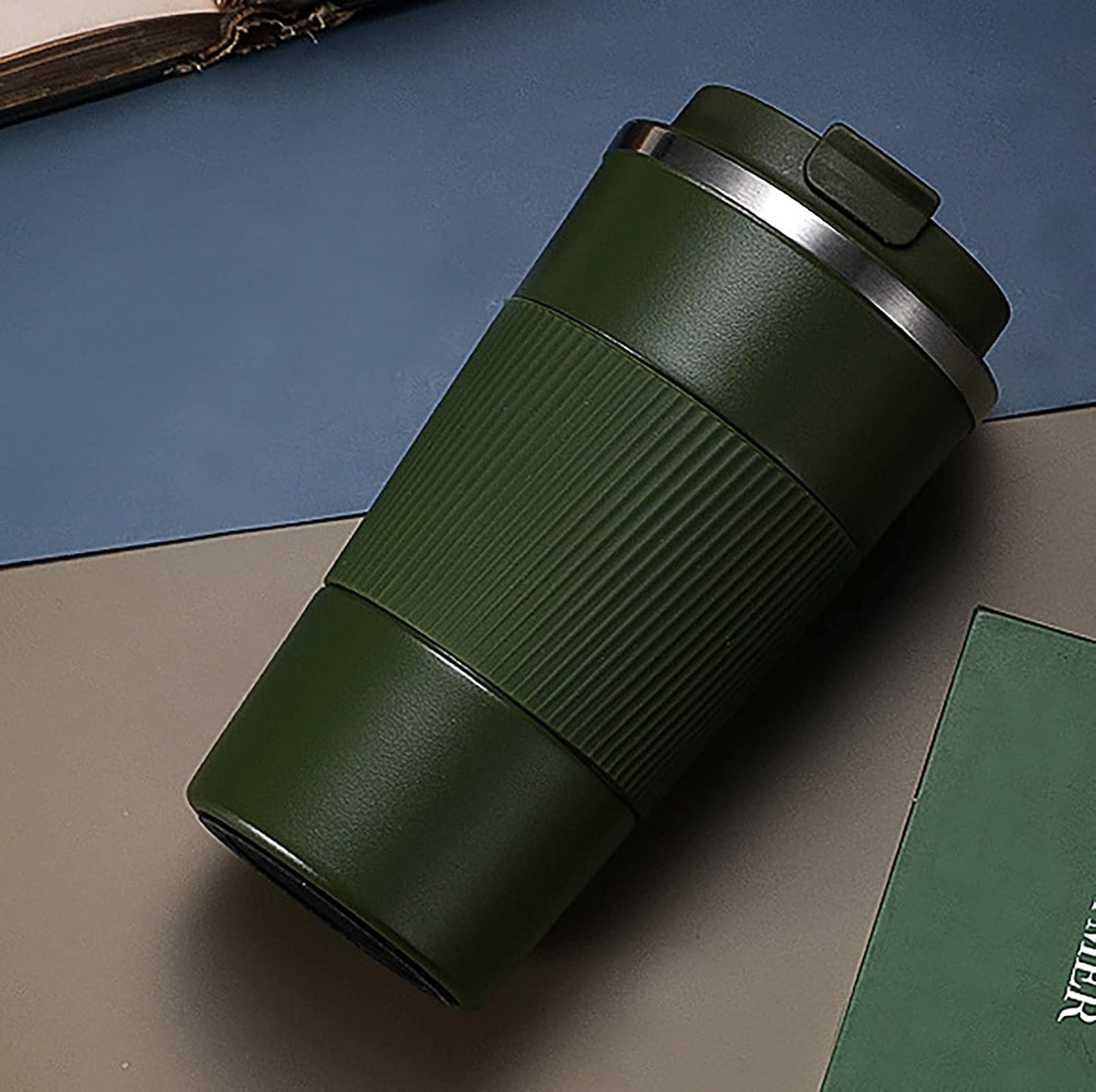 17oz Stainless Steel Vacuum Insulated Coffee Travel Mug for Ice Drink & Hot Beverage, Double Wall Travel Tumbler Cups with Spill Proof Lid for Men and Women (GREEN)