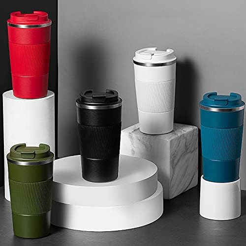 17oz Stainless Steel Vacuum Insulated Coffee Travel Mug for Ice Drink & Hot Beverage, Double Wall Travel Tumbler Cups with Spill Proof Lid for Men and Women (GREEN)