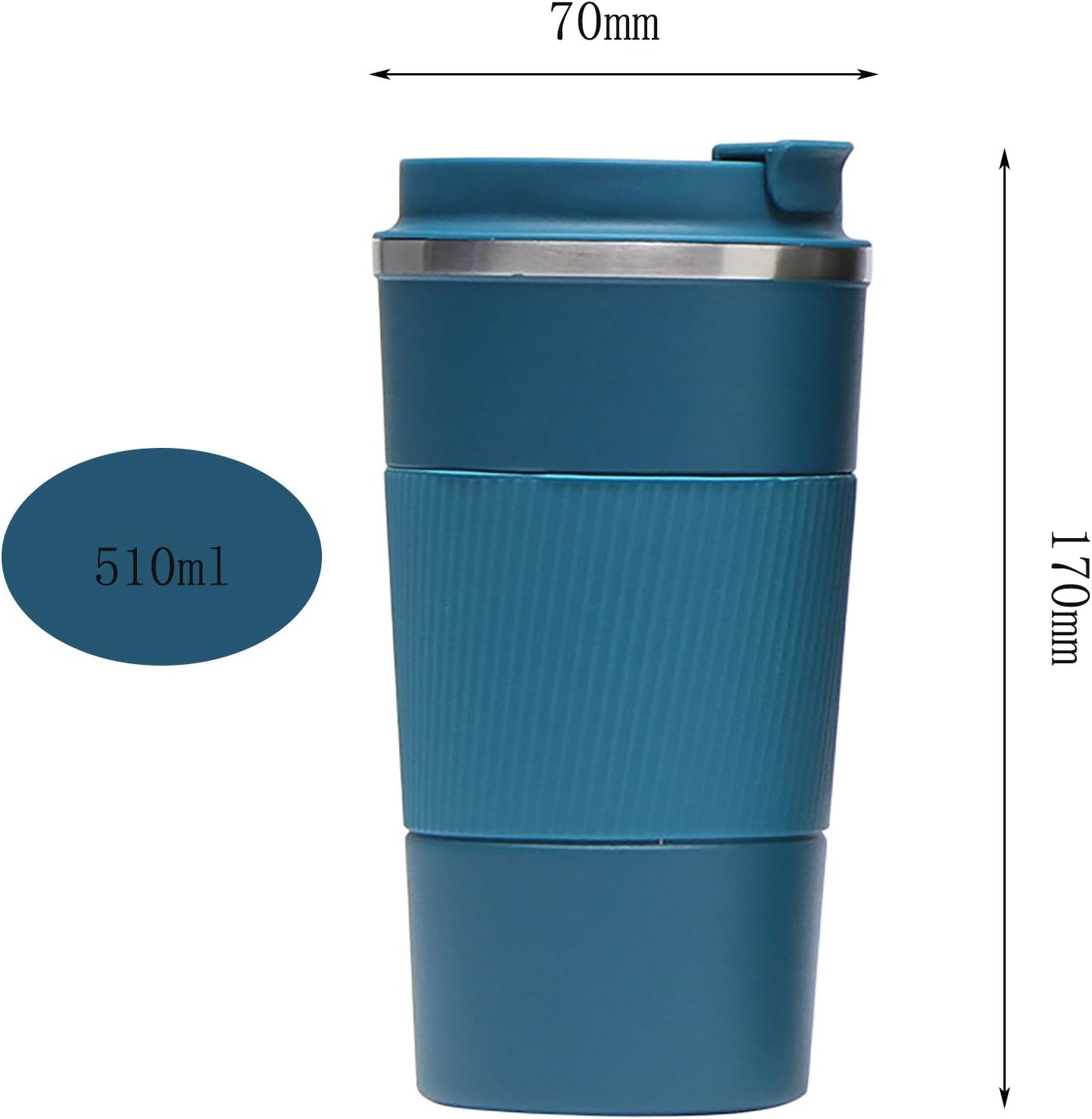 17oz Stainless Steel Vacuum Insulated Coffee Travel Mug for Ice Drink & Hot Beverage, Double Wall Travel Tumbler Cups with Spill Proof Lid for Men and Women (GREEN)