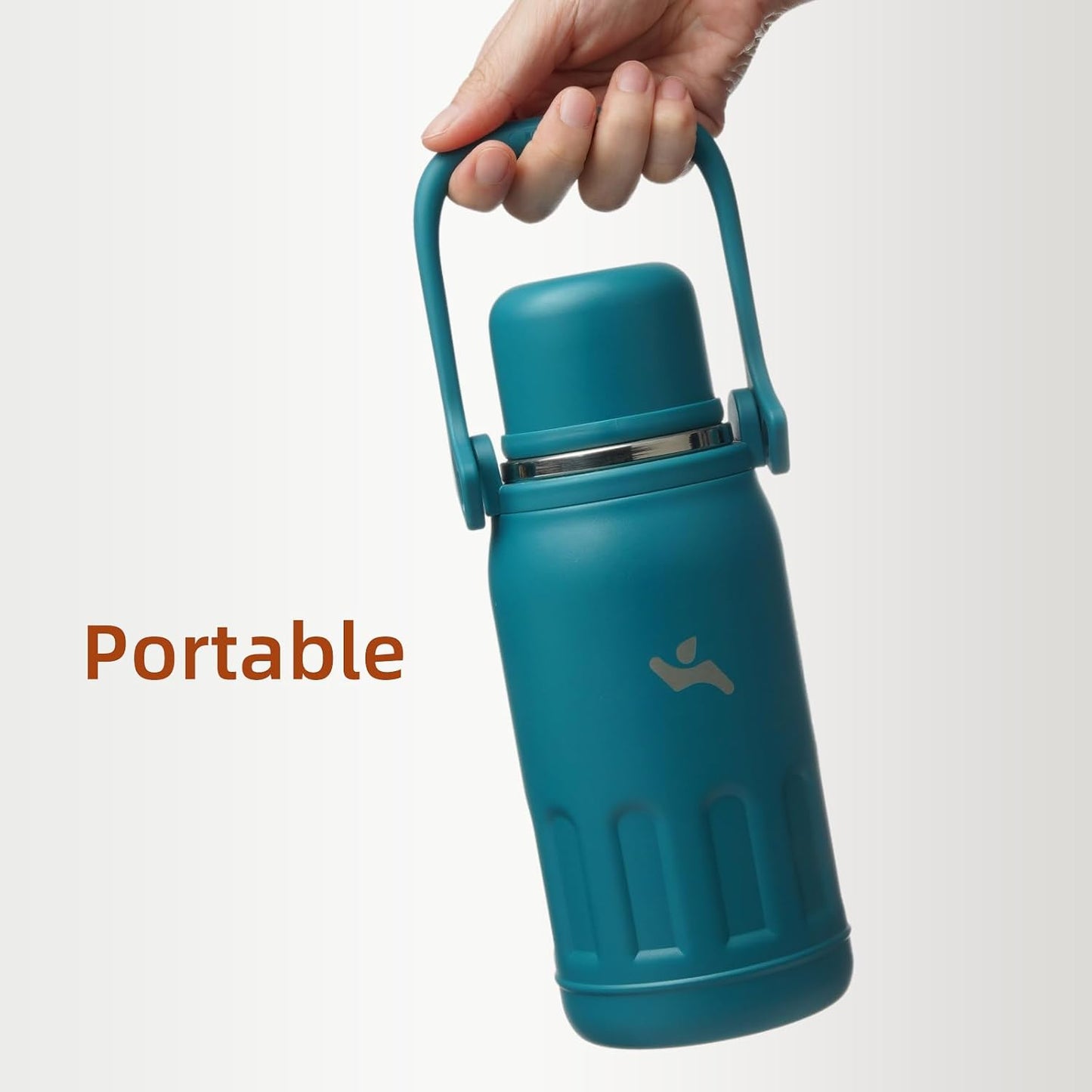 27oz Thermos for Cold Drinks, Insulated Water Bottle, Blue Haze | Stainless steel, BPA-free. Keeps hot 12h, cold 24h. Leak-proof with handle, strap & cup lid for coffee, tea, travel, outdoor