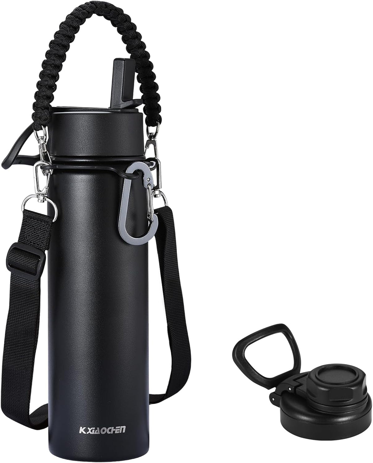 Insulated Water Bottle with Strap, 48-Hour Cold, 2 Lids