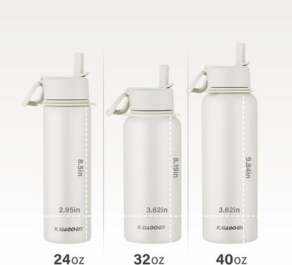Insulated Water Bottle with Strap, 48-Hour Cold, 2 Lids