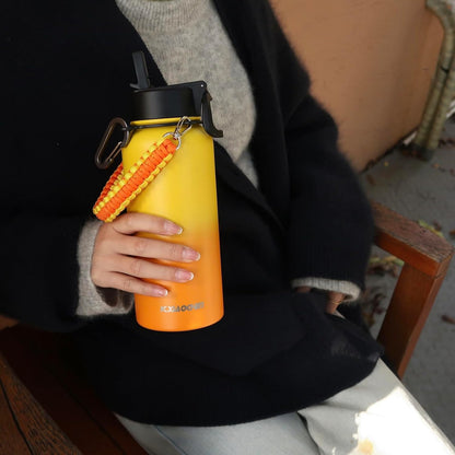Insulated Water Bottle with Strap, 48-Hour Cold, 2 Lids