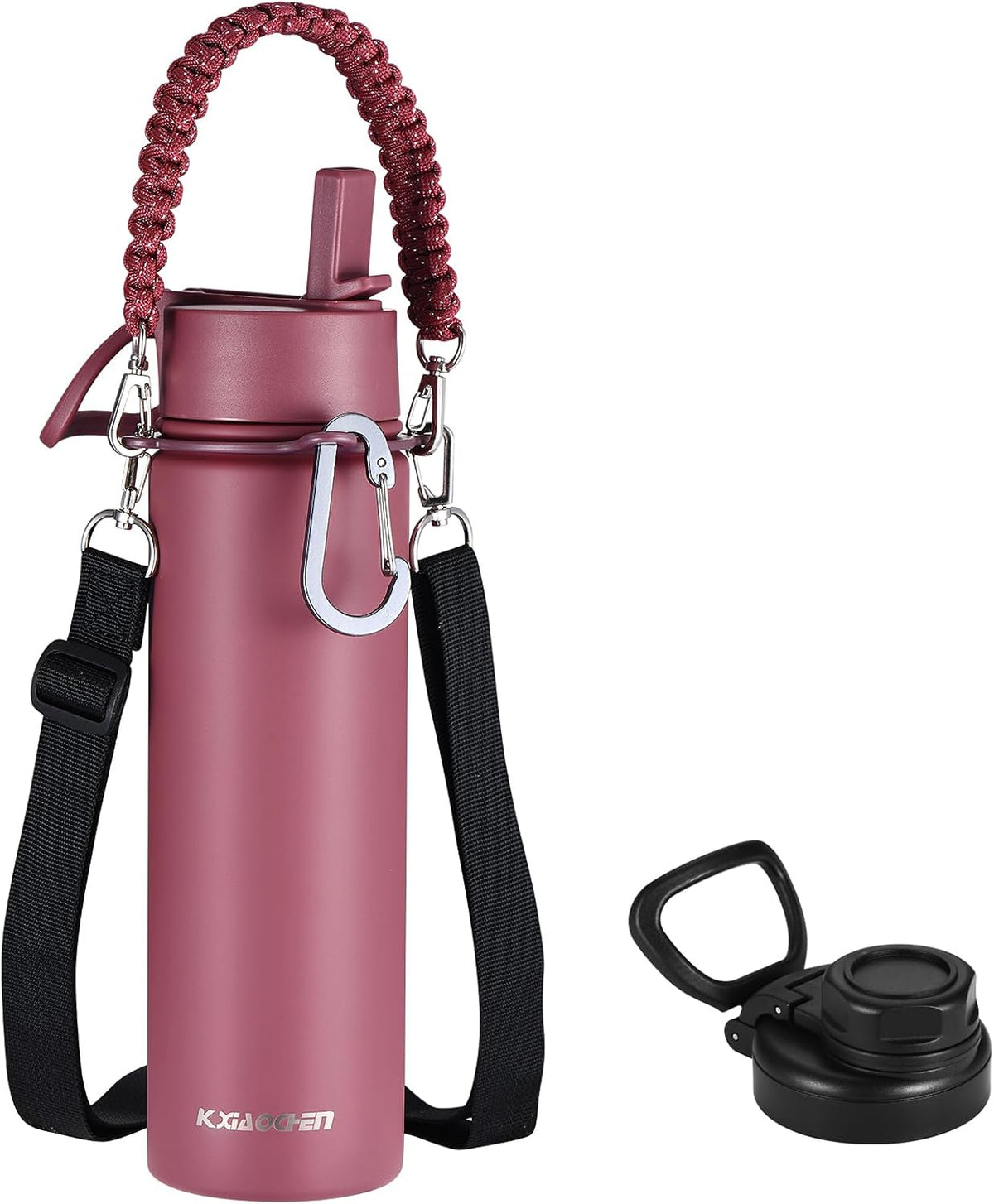 Insulated Water Bottle with Strap, 48-Hour Cold, 2 Lids