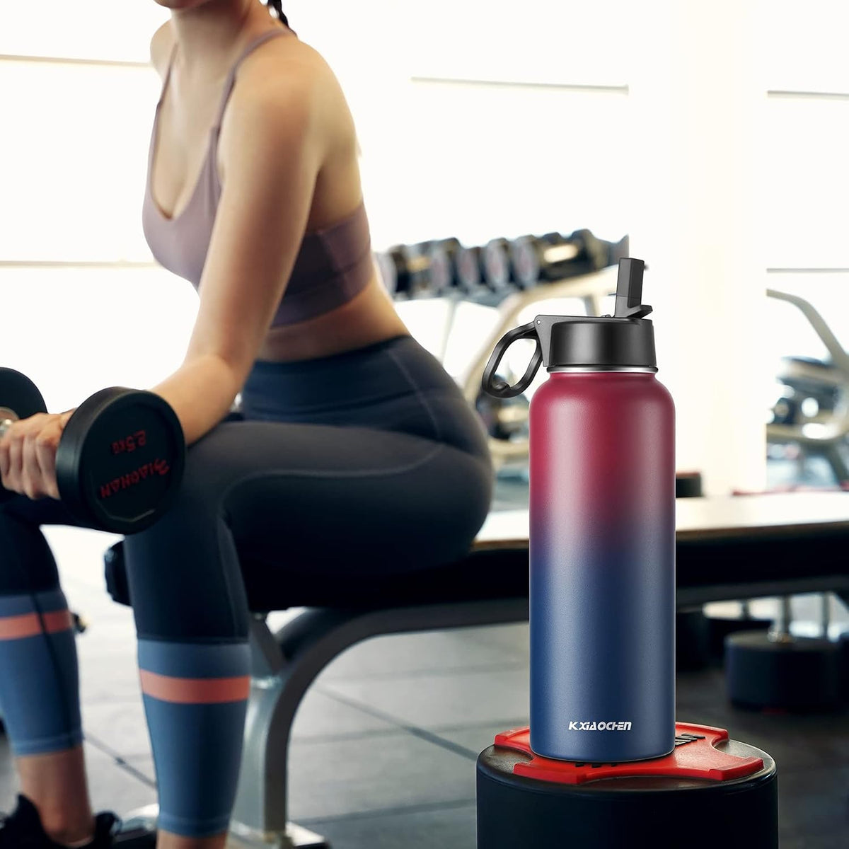 Insulated Water Bottle with Strap, 48-Hour Cold, 2 Lids