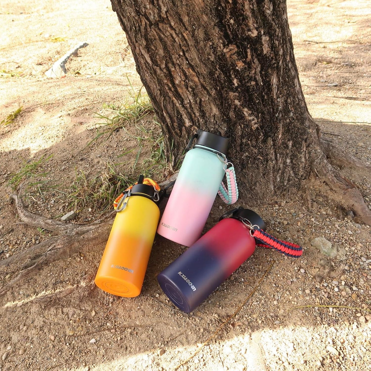 Insulated Water Bottle with Strap, 48-Hour Cold, 2 Lids