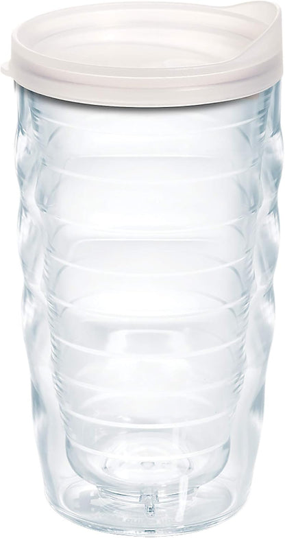 Tervis Clear & Colorful Lidded Made in USA Double Walled Insulated Tumbler Travel Cup Keeps Drinks Cold & Hot, 24oz, Black Lid, 1 Count (Pack of 1)