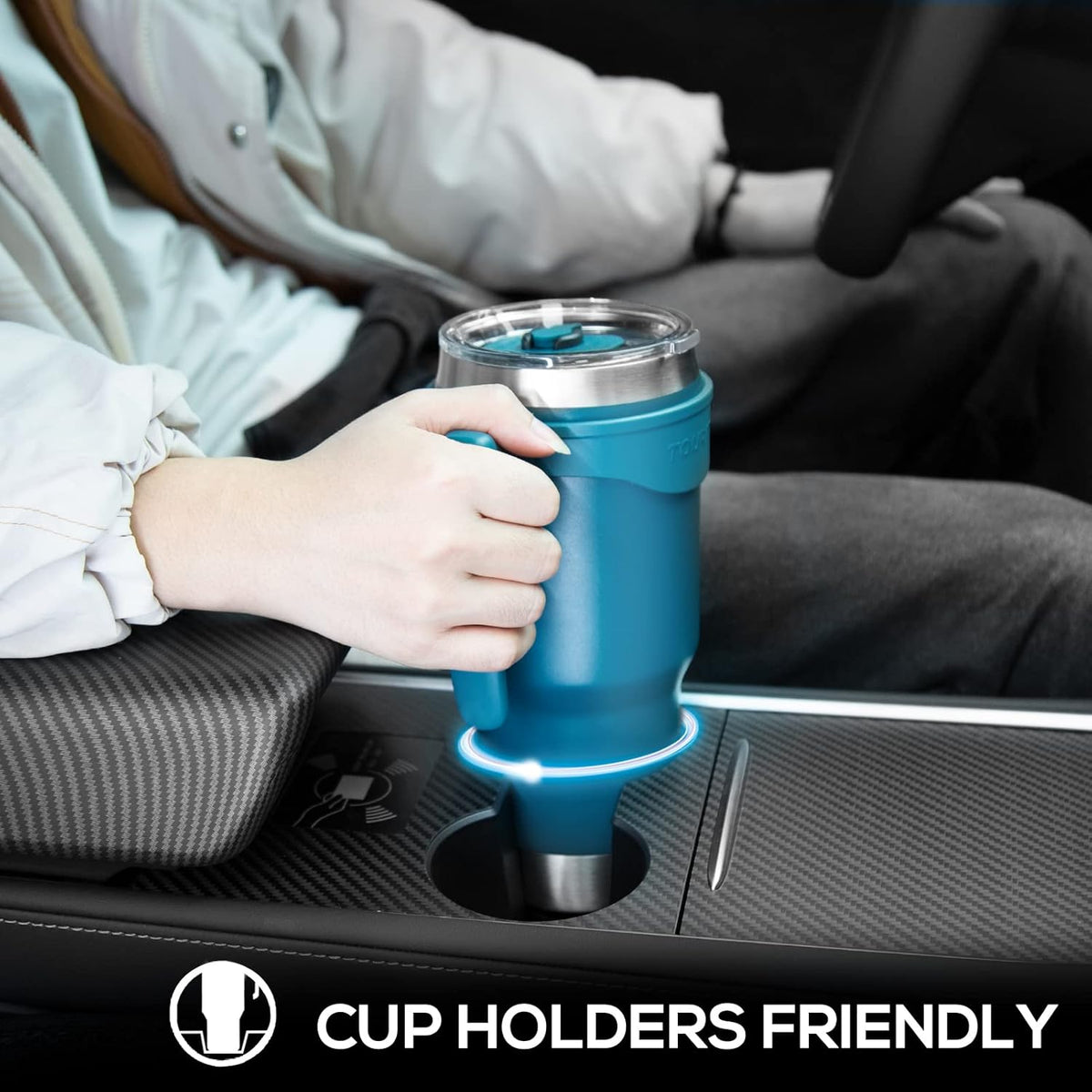 40 oz Tumbler with Handle and Straw, 3 in 1 Sip-All-Way Lid Insulated Tumblers, Reusable Stainless Steel Water Bottle for Keep Cold 34Hs or Hot 10Hs, Gifts for Women Men, Dark Green