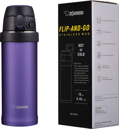 SM-QHE60GK, Flip-and-Go Stainless Mug, 20-Ounce, Teal