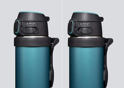 SM-QHE60GK, Flip-and-Go Stainless Mug, 20-Ounce, Teal