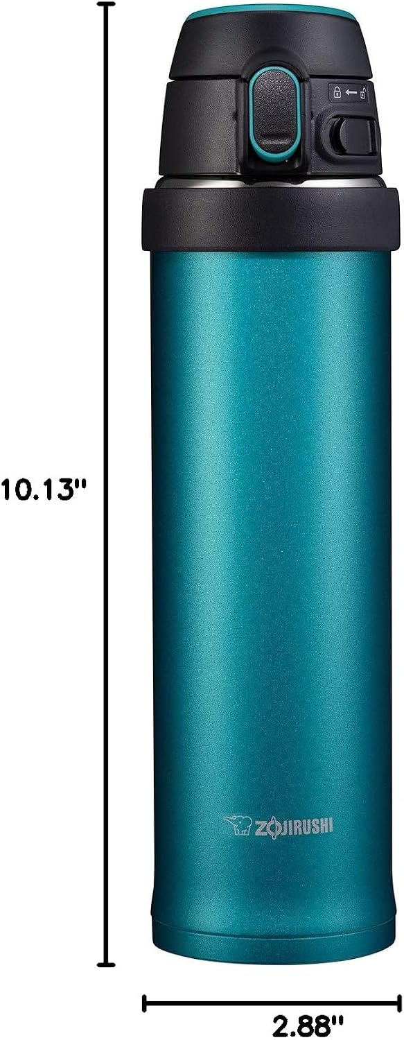 SM-QHE60GK, Flip-and-Go Stainless Mug, 20-Ounce, Teal
