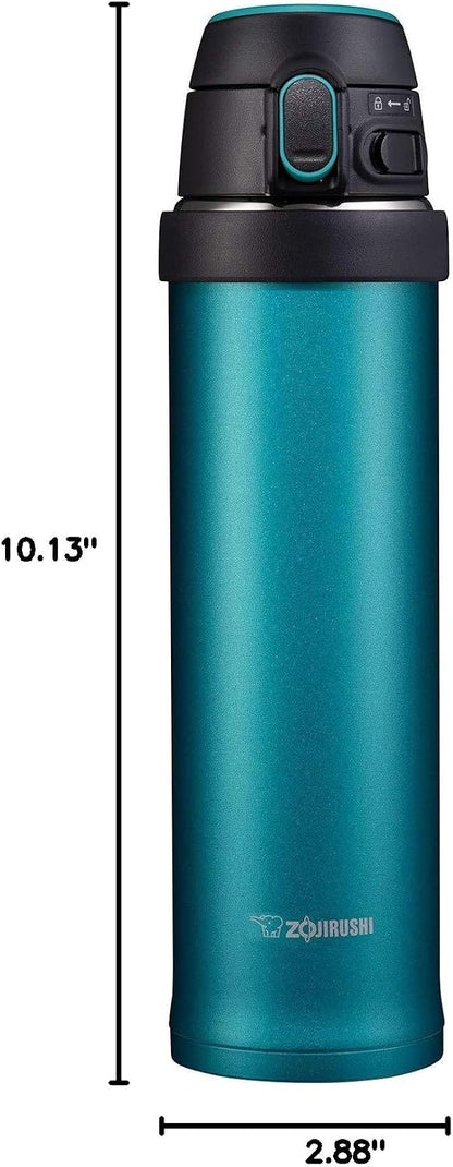 SM-QHE60GK, Flip-and-Go Stainless Mug, 20-Ounce, Teal