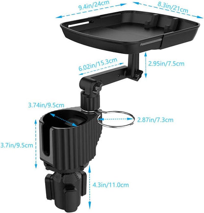 3 in 1 Car Cup Holder Expander with Adjustable Base, All Purpose Car Cup Holder and Organizer, Road Trip Essentials Car Accessories for Snack Bottles Cups Drinks (B03)