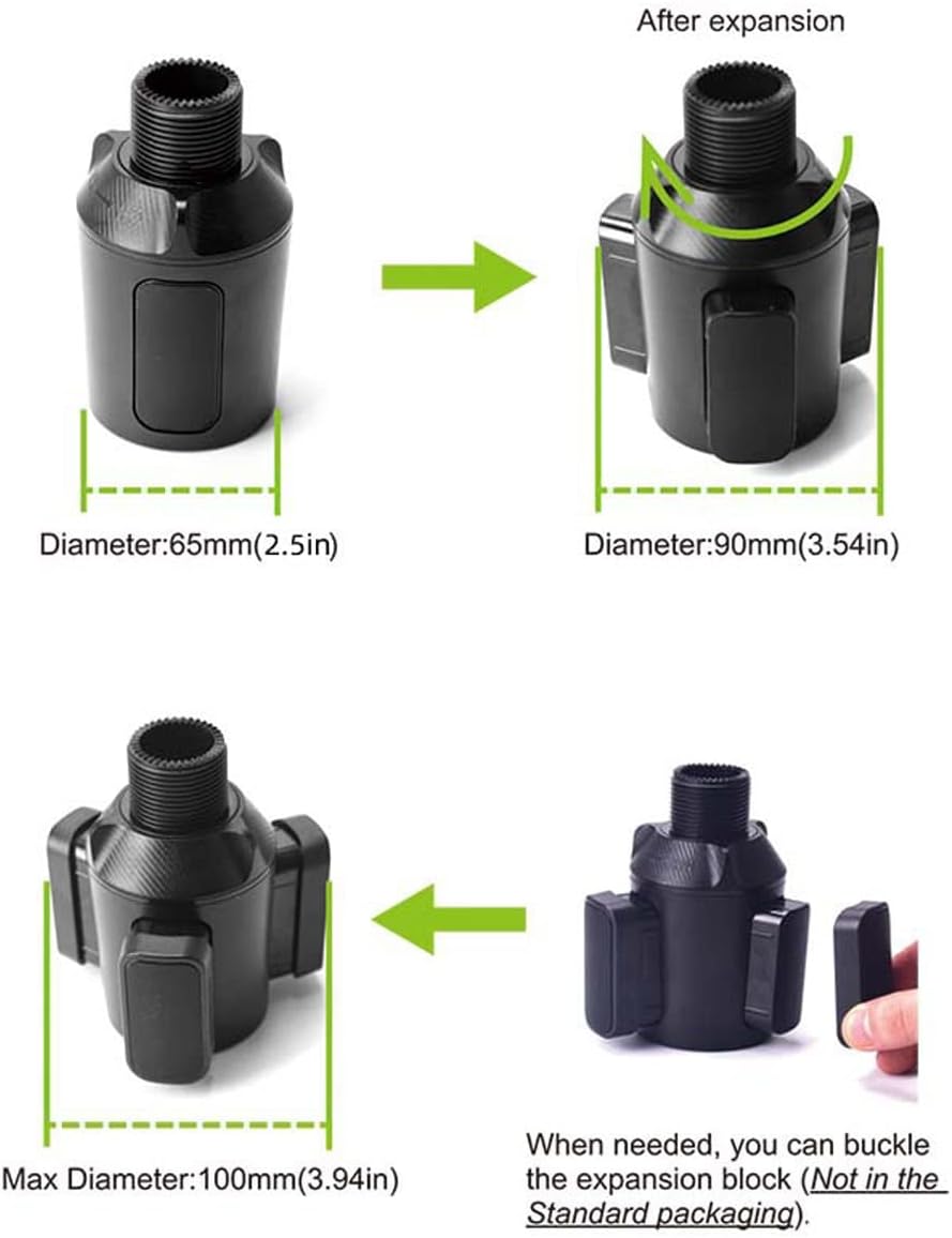 3 in 1 Car Cup Holder Expander with Adjustable Base, All Purpose Car Cup Holder and Organizer, Road Trip Essentials Car Accessories for Snack Bottles Cups Drinks (B03)