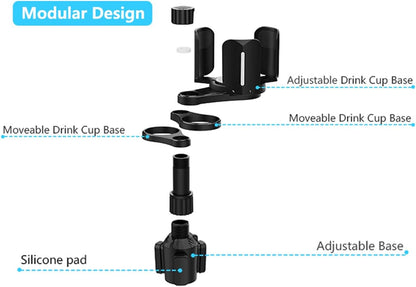 3 in 1 Car Cup Holder Expander with Adjustable Base, All Purpose Car Cup Holder and Organizer, Road Trip Essentials Car Accessories for Snack Bottles Cups Drinks (B03)