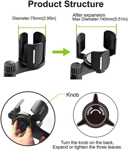 3 in 1 Car Cup Holder Expander with Adjustable Base, All Purpose Car Cup Holder and Organizer, Road Trip Essentials Car Accessories for Snack Bottles Cups Drinks (B03)