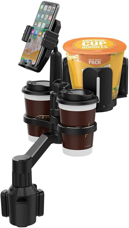 3 in 1 Car Cup Holder Expander with Adjustable Base, All Purpose Car Cup Holder and Organizer, Road Trip Essentials Car Accessories for Snack Bottles Cups Drinks (B03)