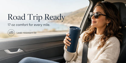 StreamSip 17oz Insulated Stainless Steel Tumbler, Double Wall Vacuum Sweat-Free Travel Coffee Cup with Slide Sip Lid, BPA-Free Reusable Coffee Mug (Teal)