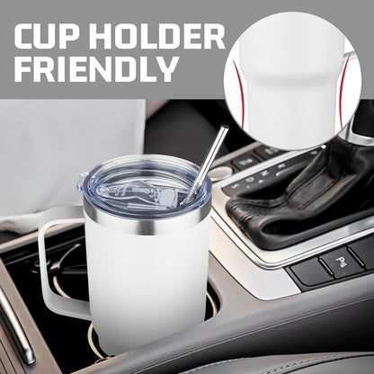 20 oz Tumbler with Handle Stainless Steel Insulated Coffee Mug Tumbler with Lid and Straw Double Wall Vacuum Insulated Coffee Mug Leak Proof Travel Mug Tumbler for Hot and Cold Drink (Black,1pack)