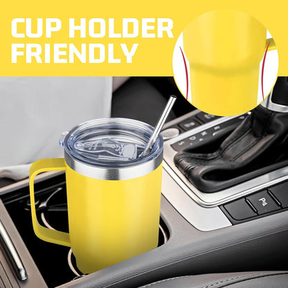 20 oz Tumbler with Handle Stainless Steel Insulated Coffee Mug Tumbler with Lid and Straw Double Wall Vacuum Insulated Coffee Mug Leak Proof Travel Mug Tumbler for Hot and Cold Drink (Black,1pack)