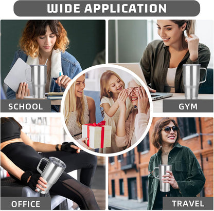 20 oz Tumbler with Handle Stainless Steel Insulated Coffee Mug Tumbler with Lid and Straw Double Wall Vacuum Insulated Coffee Mug Leak Proof Travel Mug Tumbler for Hot and Cold Drink (Black,1pack)