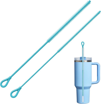 Pink Silicone Straw Cleaner Brushes,2 Pack, 0.24" & 0.35" Sizes