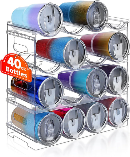 Amaoot Large Compartment Stackable Water Bottle Organizer for Cabinet