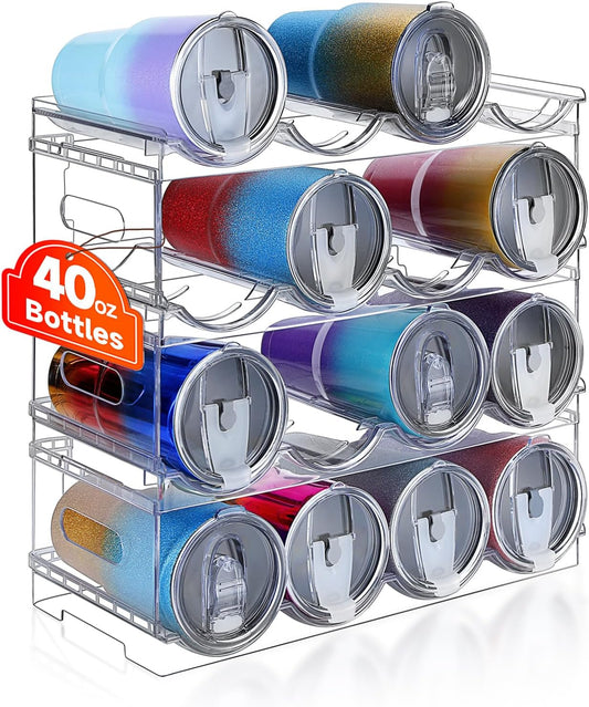 Amaoot Large Compartment Stackable Water Bottle Organizer for Cabinet