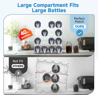 Amaoot Large Compartment Stackable Water Bottle Organizer for Cabinet
