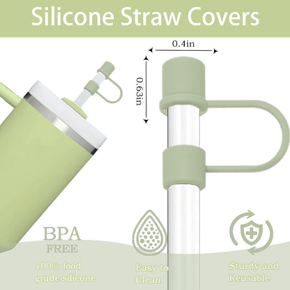 6PCS Silicone Straw Covers Caps Compatible with Stanley 30&40 Oz Tumbler Accessories Simple Straw Toppers Reusable Caps for Stanley Cup 10mm 0.4in Straws (Colorful 1)