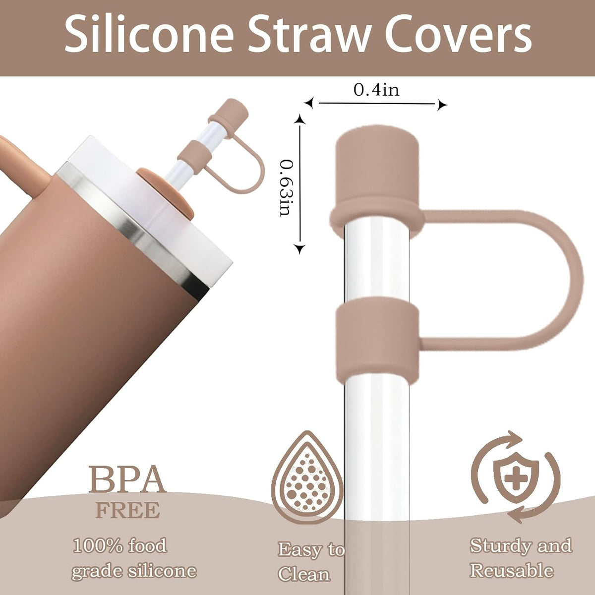 6PCS Silicone Straw Covers Caps Compatible with Stanley 30&40 Oz Tumbler Accessories Simple Straw Toppers Reusable Caps for Stanley Cup 10mm 0.4in Straws (Colorful 1)