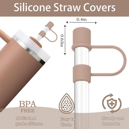 6PCS Silicone Straw Covers Caps Compatible with Stanley 30&40 Oz Tumbler Accessories Simple Straw Toppers Reusable Caps for Stanley Cup 10mm 0.4in Straws (Colorful 1)
