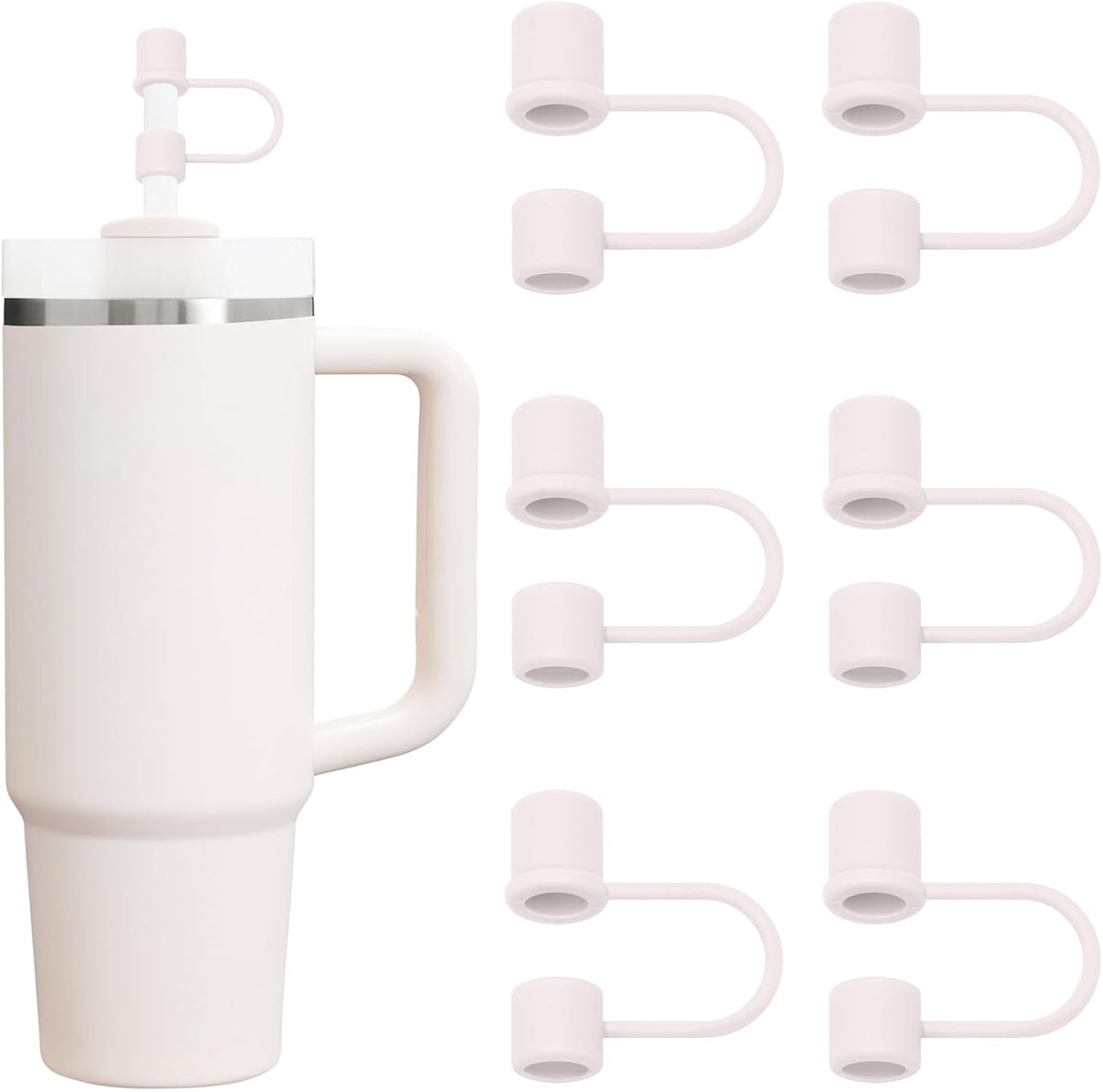 6PCS Silicone Straw Covers Caps Compatible with Stanley 30&40 Oz Tumbler Accessories Simple Straw Toppers Reusable Caps for Stanley Cup 10mm 0.4in Straws (Colorful 1)